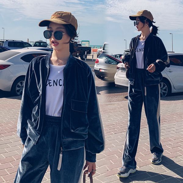 golden veet sports women's 2021 spring autumn new korean loose and thin baseball suit two-piece set, Gray
golden veet sports women's 2021 spring autumn new korean loose and thin baseball suit two-piece set, Gray
