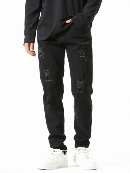 men slant pocket ripped jeans t1w2#, Blue
men slant pocket ripped jeans t1w2#, Blue