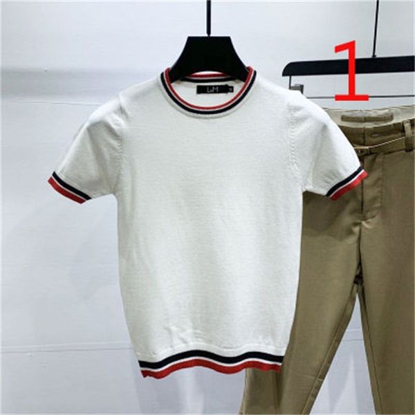 2021 new summer round neck ice silk half-sleeved men's slim black and white striped sweater thin section 5jql, White;black
2021 new summer round neck ice silk half-sleeved men's slim black and white striped sweater thin section 5jql, White;black