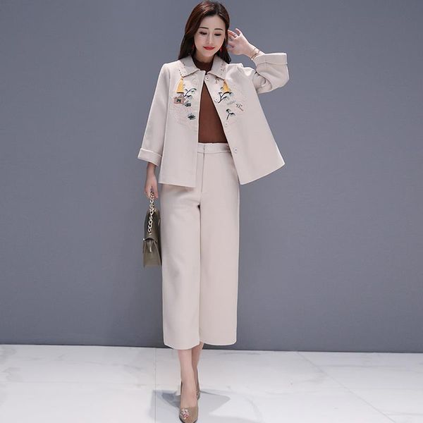 women's suits & blazers office lady winter embroidered woolen blazer pants 2021 spring womens coat trousers clothing sets plus size, White;black
women's suits & blazers office lady winter embroidered woolen blazer pants 2021 spring womens coat trousers clothing sets plus size, White;black