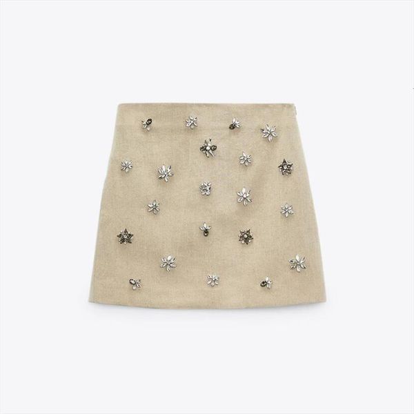 za chic fashion handwork womens skirt man made jewelry inlay mini vintage high waist side zipper female skirts mujer, Black
za chic fashion handwork womens skirt man made jewelry inlay mini vintage high waist side zipper female skirts mujer, Black