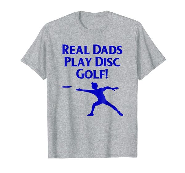 real dads play disc golf graphic logo t-shirt, White;black