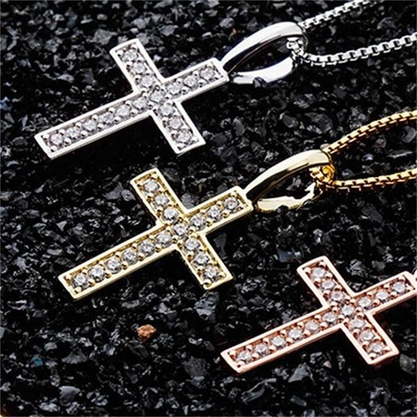 925 sterling silver cross pendant necklaces fashion gold silver color men women bling zircon iced out hip hop necklaces jewelry
925 sterling silver cross pendant necklaces fashion gold silver color men women bling zircon iced out hip hop necklaces jewelry