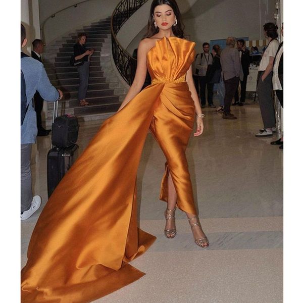 yellow gold sweetheart satin mermaid split prom dress black girls ruched formal sweep train formal party evening dresses
yellow gold sweetheart satin mermaid split prom dress black girls ruched formal sweep train formal party evening dresses