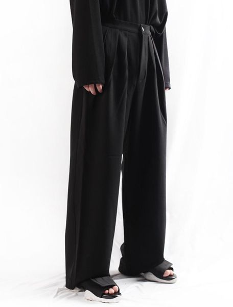 men's pants loose size fashion trend high versatile casual layered fold wide leg straight tube floor length pant, Black
men's pants loose size fashion trend high versatile casual layered fold wide leg straight tube floor length pant, Black