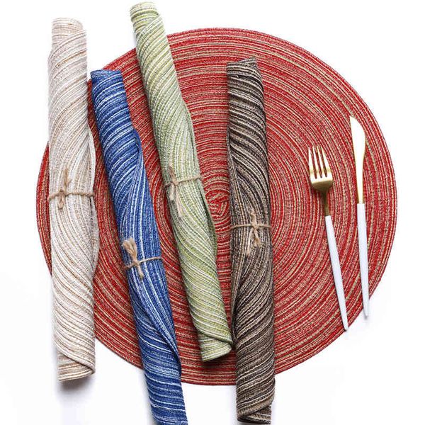 nordic cotton yarn western food pad circular table household plate bowl woven anti-skid thermal insulation 
nordic cotton yarn western food pad circular table household plate bowl woven anti-skid thermal insulation