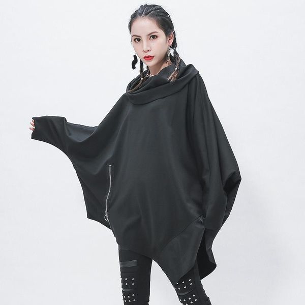 women's hoodies & sweatshirts lanmrem 2021 spring women fashion turtleneck solid color loose sweatshirt streetwear irregular pullover, Black
women's hoodies & sweatshirts lanmrem 2021 spring women fashion turtleneck solid color loose sweatshirt streetwear irregular pullover, Black