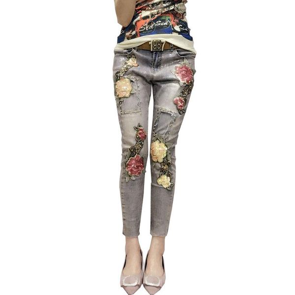 women's jeans vintage women fashion bronzing sequins ladies trend flowers beads slim stretch spring autumn pencil pants, Blue
women's jeans vintage women fashion bronzing sequins ladies trend flowers beads slim stretch spring autumn pencil pants, Blue