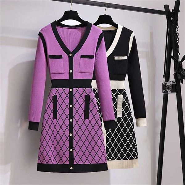 autumn winter french vintage small fragrance knitted sweater dres long sleeve casual mini party robe femme 211119, Black;gray
autumn winter french vintage small fragrance knitted sweater dres long sleeve casual mini party robe femme 211119, Black;gray
