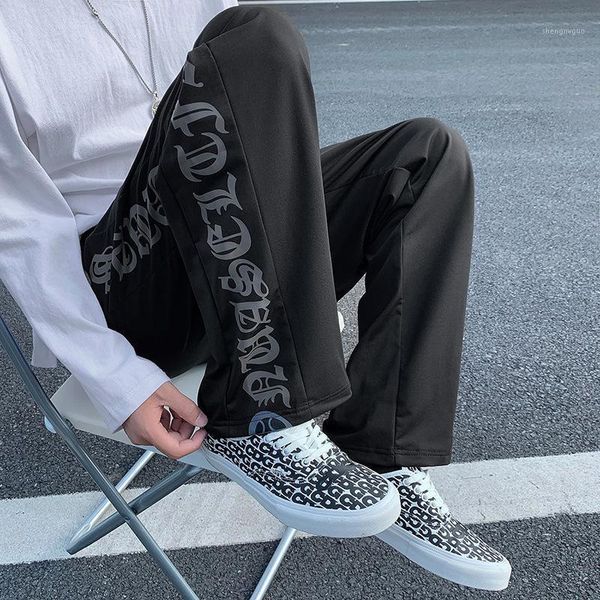men's pants sports and leisure trousers summer tide brand thin style hong kong loose oversized straight stretch nine-point, Black
men's pants sports and leisure trousers summer tide brand thin style hong kong loose oversized straight stretch nine-point, Black