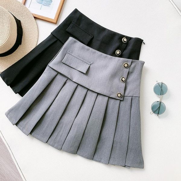 skirts peonfly women's streetwear pleated korean solid color mini fashion high waist button pockets harajuku women, Black
skirts peonfly women's streetwear pleated korean solid color mini fashion high waist button pockets harajuku women, Black
