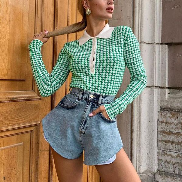 women's sweaters houndstooth buttons knitted sweater green autumn sheath neck long sleeve women streetwear pullovers pink 2021, White;black
women's sweaters houndstooth buttons knitted sweater green autumn sheath neck long sleeve women streetwear pullovers pink 2021, White;black