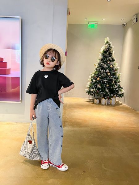 spring cong and summer xiaomei wear 2021 children's casual small love short sleeve t-shirt big children parent, Black;white
spring cong and summer xiaomei wear 2021 children's casual small love short sleeve t-shirt big children parent, Black;white