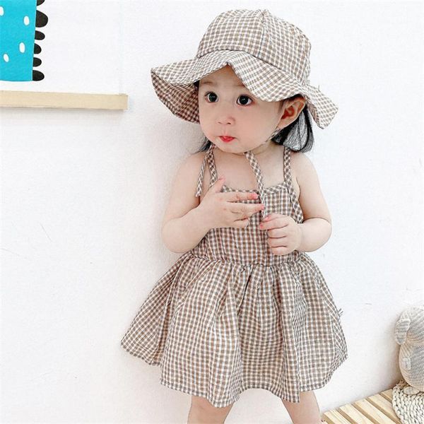 girl's dresses baby girls dress clothes summer born with hat 2pcs cotton plaid infant outfits toddler for girl1, Red;yellow
girl's dresses baby girls dress clothes summer born with hat 2pcs cotton plaid infant outfits toddler for girl1, Red;yellow