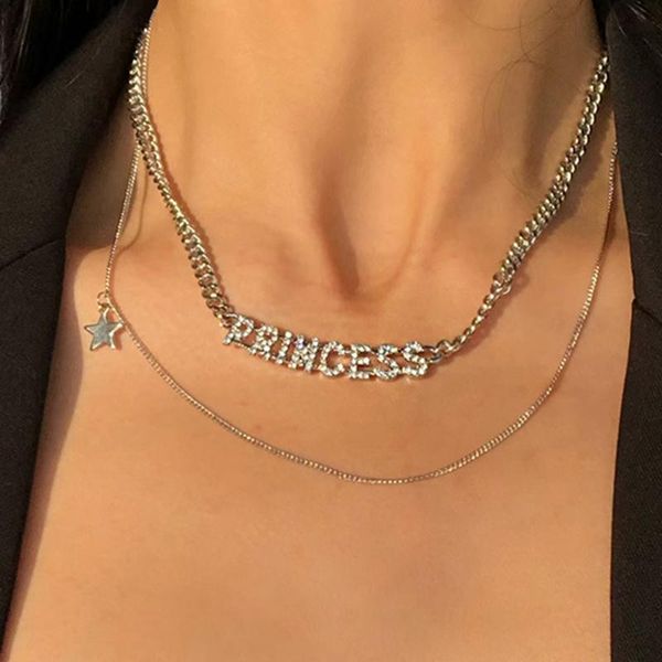 pendant necklaces tk02 double layered rhinestone letter female net red niche ins hip hop diamond clavicle chain simple temperament necklace, Silver
pendant necklaces tk02 double layered rhinestone letter female net red niche ins hip hop diamond clavicle chain simple temperament necklace, Silver