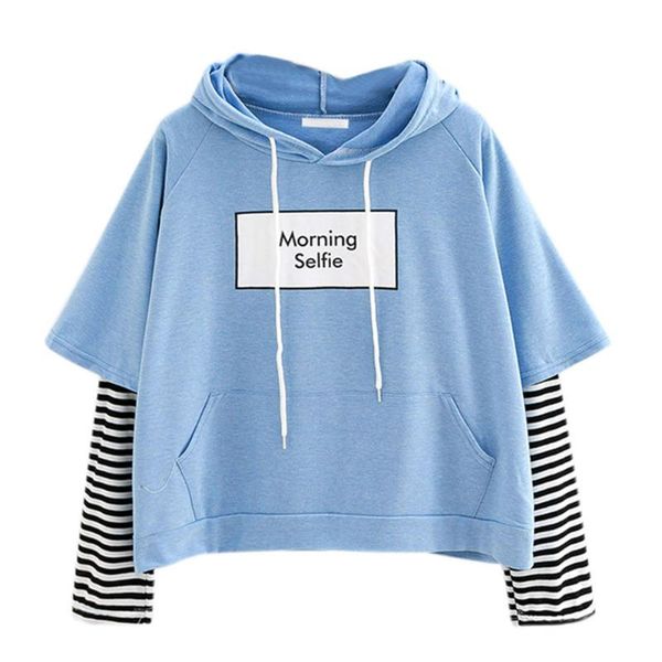 women's blouses & shirts autumn women striped patchwork hoodie ladies sweatshirt harajuku hooded long sleeve sportwear pullover street, White
women's blouses & shirts autumn women striped patchwork hoodie ladies sweatshirt harajuku hooded long sleeve sportwear pullover street, White