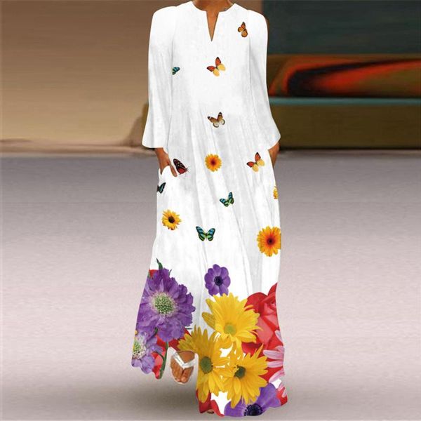 casual dresses 40# plus size butterfly printed maxi dress women elegant long sleeve v-neck pocket harajuku party, Black;gray
casual dresses 40# plus size butterfly printed maxi dress women elegant long sleeve v-neck pocket harajuku party, Black;gray