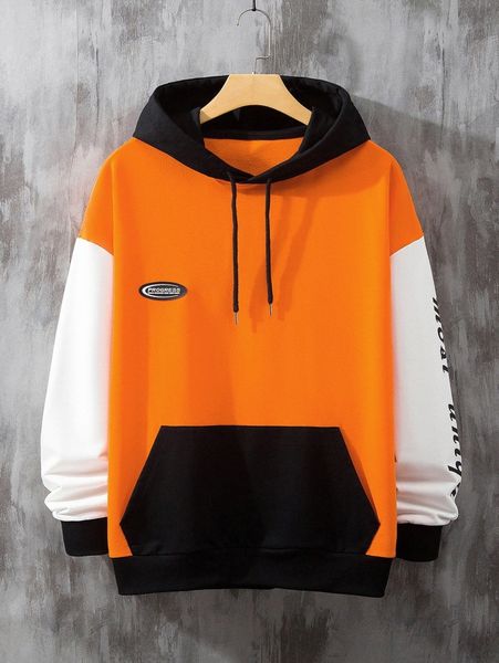 men letter graphic patched detail colorblock drop shoulder drawstring hoodie f6ug#, Black
men letter graphic patched detail colorblock drop shoulder drawstring hoodie f6ug#, Black
