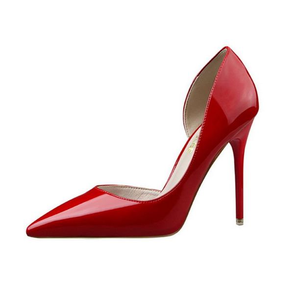 dress shoes autumn single ladies fashion simple stiletto high heels patent leather shallow mouth pointed toe hollow girl shoe, Black
dress shoes autumn single ladies fashion simple stiletto high heels patent leather shallow mouth pointed toe hollow girl shoe, Black