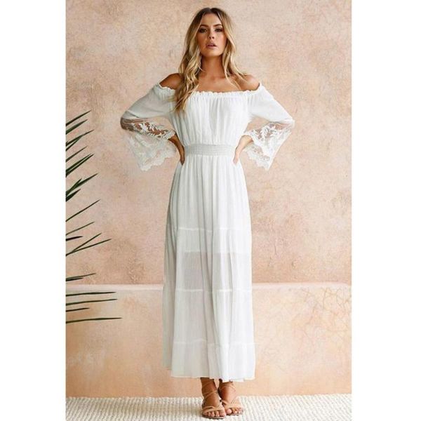casual dresses women's lace white holiday strapless short sleeve lady's long elegant summer maxi evening party ed, Black;gray
casual dresses women's lace white holiday strapless short sleeve lady's long elegant summer maxi evening party ed, Black;gray