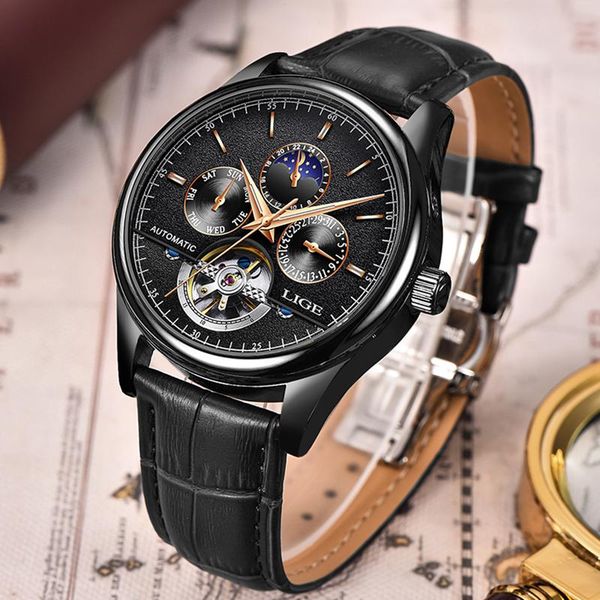 wristwatches lige automatic mechanical men watches tourbillon watch man waterproof date leather wristwatch relogio masculin, Slivery;brown
wristwatches lige automatic mechanical men watches tourbillon watch man waterproof date leather wristwatch relogio masculin, Slivery;brown