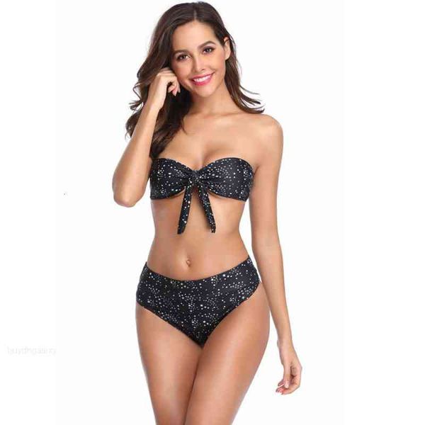 swimwear women tube 2 pcs bandage printed cloth high-waisted even split biquinis bikini strapless bra set, White;black
swimwear women tube 2 pcs bandage printed cloth high-waisted even split biquinis bikini strapless bra set, White;black