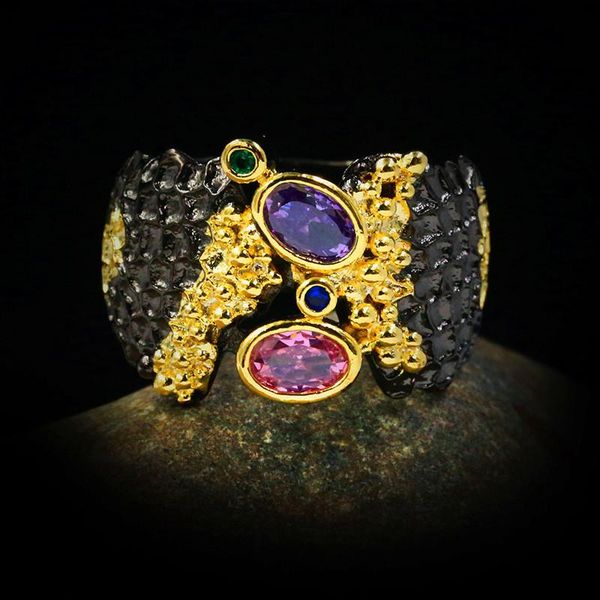 wedding rings luxury female rainbow oval crystal ring vintage 14kt black gold classic geometry engagement big for women, Slivery;golden
wedding rings luxury female rainbow oval crystal ring vintage 14kt black gold classic geometry engagement big for women, Slivery;golden