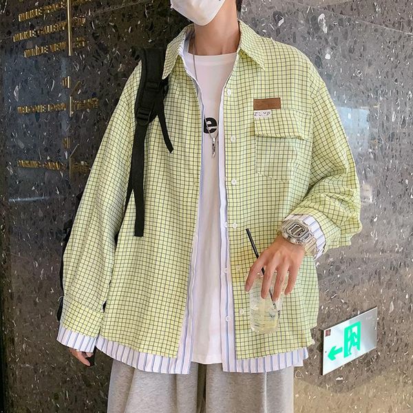 men's casual shirts fake two pieces of plate knitted men's shirt herfst 2021 retro vertical loss personality overshirt, White;black
men's casual shirts fake two pieces of plate knitted men's shirt herfst 2021 retro vertical loss personality overshirt, White;black