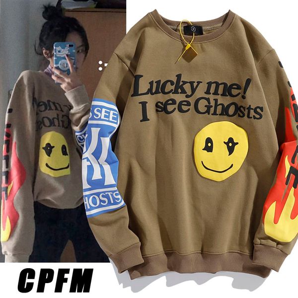 men's hoodies & sweatshirts hip-hop luck me i see ghosts woman sweatshirts 3d foam print smiley pullover casual kanye west hoodie cpfm, Black
men's hoodies & sweatshirts hip-hop luck me i see ghosts woman sweatshirts 3d foam print smiley pullover casual kanye west hoodie cpfm, Black