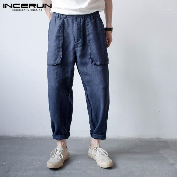 men's pants incerun 2021 cotton linen men joggers retro pockets hip-hop elastic waist trousers baggy solid casual streetwear, Black
men's pants incerun 2021 cotton linen men joggers retro pockets hip-hop elastic waist trousers baggy solid casual streetwear, Black