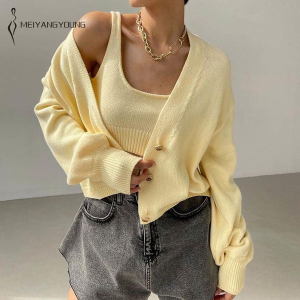 women's knits & tees meiyangyoung long sleeve knitted and cardigan two piece set women sweater suit ladies pink slim button crop, White
women's knits & tees meiyangyoung long sleeve knitted and cardigan two piece set women sweater suit ladies pink slim button crop, White