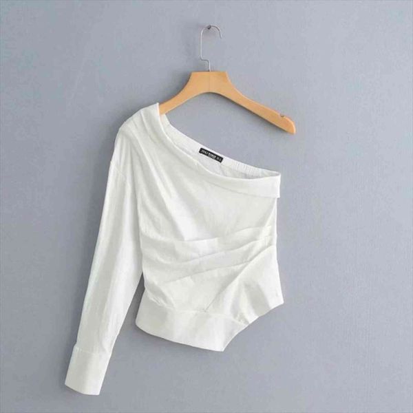 asymmetric pleated casual white women shirt long sleeve summer style skew collar chic streetwear chemise s5526
asymmetric pleated casual white women shirt long sleeve summer style skew collar chic streetwear chemise s5526
