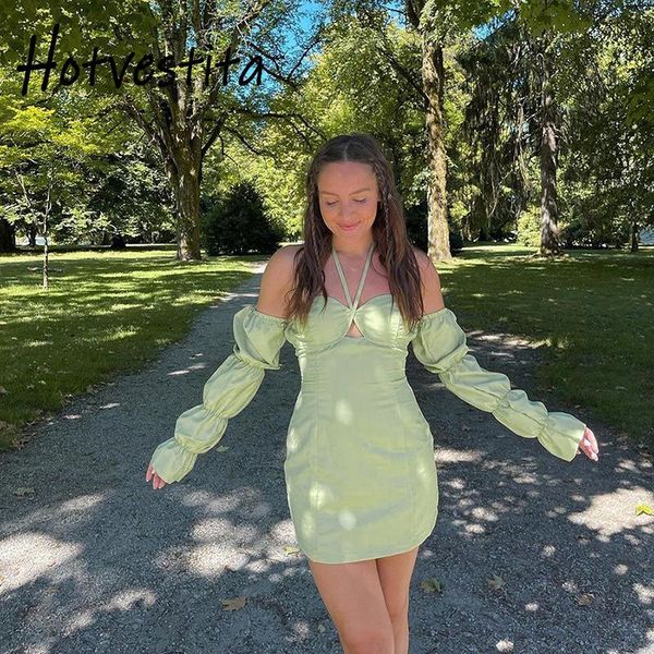 casual dresses vestita 2021 fashion strapless halter long puff sleeve bodycon hollow out backless elegant women party club mini, Black;gray
casual dresses vestita 2021 fashion strapless halter long puff sleeve bodycon hollow out backless elegant women party club mini, Black;gray