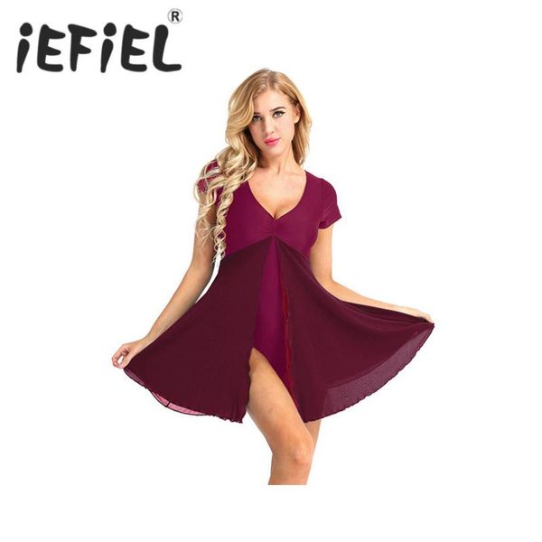 stage wear iefiel women ladies adults ballet dance dresses design practice leotard bodysuit dress with split mesh skirt, Black;red
stage wear iefiel women ladies adults ballet dance dresses design practice leotard bodysuit dress with split mesh skirt, Black;red