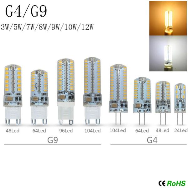 bulbs 7pcs high bright silica gel dimmable led g4 g9 light lamp smd 3014 2835 4014 ac220v dc12v bulb 3w 5w 7w 9w 10w 12w
bulbs 7pcs high bright silica gel dimmable led g4 g9 light lamp smd 3014 2835 4014 ac220v dc12v bulb 3w 5w 7w 9w 10w 12w