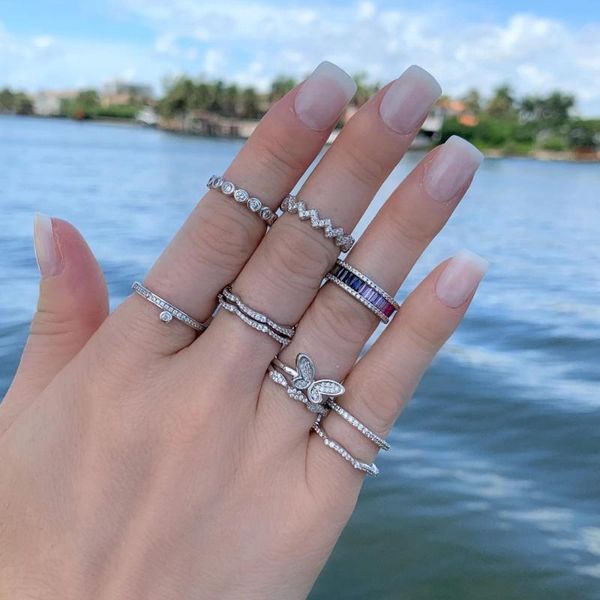 new fashion stackable gradient rainbow ring for women girls punk finger rings colorful baguette cz wedding engagememt jewelry, Slivery;golden
new fashion stackable gradient rainbow ring for women girls punk finger rings colorful baguette cz wedding engagememt jewelry, Slivery;golden