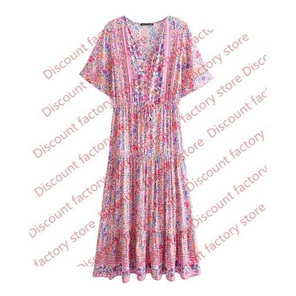 women boho pink multi floral print long boho dresses v-neck buttons midi bohemian holiday seaside dress female 2020 new casual summer dress, Black;gray
women boho pink multi floral print long boho dresses v-neck buttons midi bohemian holiday seaside dress female 2020 new casual summer dress, Black;gray