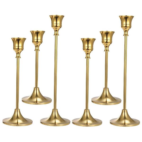 candle holders 6pcs gold candlestick holder taper decorative for home decor