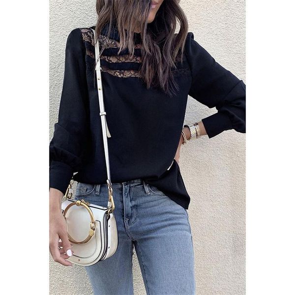 winter women round neck black lace patchwork long sleeve slim blouse ladies casual elegant shirt blusas sj4566m, White
winter women round neck black lace patchwork long sleeve slim blouse ladies casual elegant shirt blusas sj4566m, White