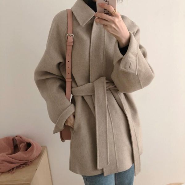 autumn winter minimalist woolen coat for women long sleeve solid color loose korean style ladies jackets casual abrigo mujer, Black
autumn winter minimalist woolen coat for women long sleeve solid color loose korean style ladies jackets casual abrigo mujer, Black