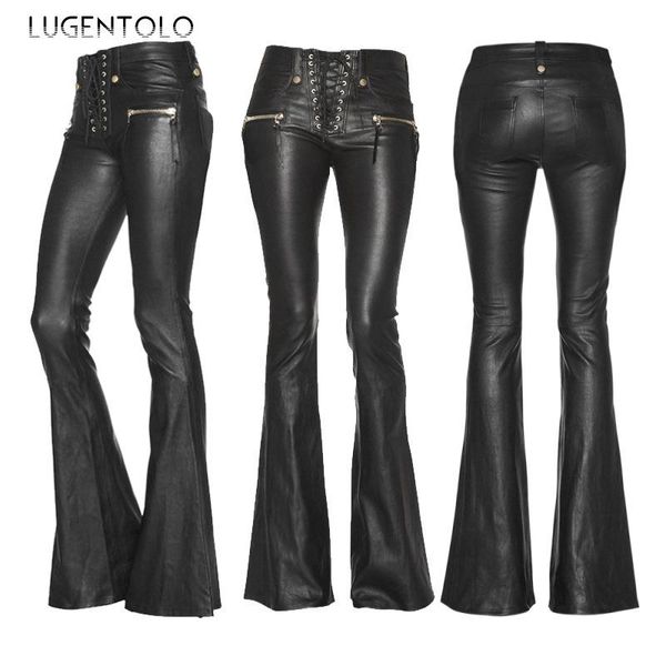 women's pants & capris lugentolo women bandage tight pu faux leather ladies flared black solid color waist fashion trousers long, Black;white
women's pants & capris lugentolo women bandage tight pu faux leather ladies flared black solid color waist fashion trousers long, Black;white