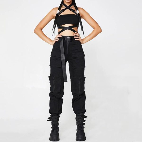 women's pants & capris high wais t comfortable loose joggers women streetwear punk black cargo trousers sports tooling trouse, Black;white
women's pants & capris high wais t comfortable loose joggers women streetwear punk black cargo trousers sports tooling trouse, Black;white