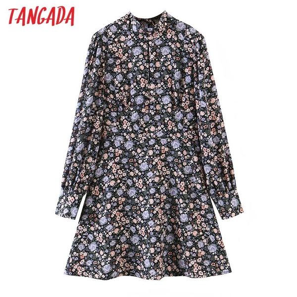 tangada women flower print backless bow mini dress chic long sleeve female party vestido sl215, Black;gray
tangada women flower print backless bow mini dress chic long sleeve female party vestido sl215, Black;gray