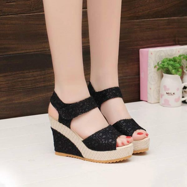dress shoes women fashion wedge sandals summer open toe fish head woman platform high heels size 35-41, Black
dress shoes women fashion wedge sandals summer open toe fish head woman platform high heels size 35-41, Black