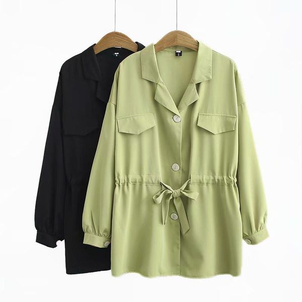 women's jackets thin coat oversized coats summer long sleeve single-breasted drawstring black green windbreaker shirt outerwear 2021, Black;brown
women's jackets thin coat oversized coats summer long sleeve single-breasted drawstring black green windbreaker shirt outerwear 2021, Black;brown