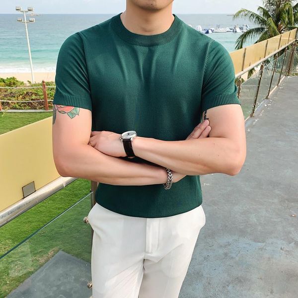 men's t-shirts summer 2022 luxury round collar short sleeve knitted casual male fashion solid slim fit man b1, White;black
men's t-shirts summer 2022 luxury round collar short sleeve knitted casual male fashion solid slim fit man b1, White;black