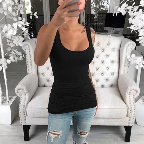 women's tanks & camis spring summer sleeveless tank women round neck loose t shirt fitness tight ladies vest singlets camisole, White
women's tanks & camis spring summer sleeveless tank women round neck loose t shirt fitness tight ladies vest singlets camisole, White