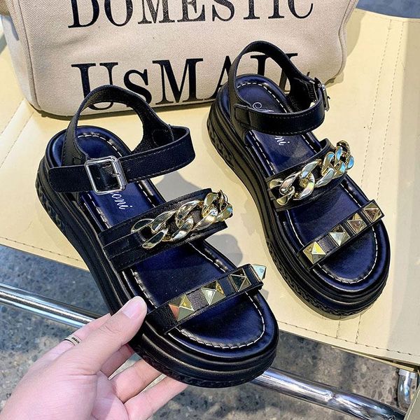 sandals 2021 women shoes fashion metal decoration wedges sandal summer outdoor open-toe beach sports platform sandalias, Black
sandals 2021 women shoes fashion metal decoration wedges sandal summer outdoor open-toe beach sports platform sandalias, Black