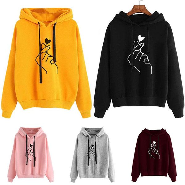 women's hoodies & sweatshirts kpop finger heart plus size long sleeve pullovers casual women female hooded 1pc drawstring love pattern, Black
women's hoodies & sweatshirts kpop finger heart plus size long sleeve pullovers casual women female hooded 1pc drawstring love pattern, Black