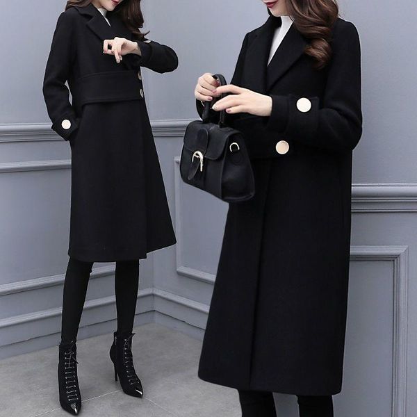 women's wool & blends 2021 women blend warm long coat female loose fit lapel sleeve woolen overcoat autumn winter plus size outerwear l, Black
women's wool & blends 2021 women blend warm long coat female loose fit lapel sleeve woolen overcoat autumn winter plus size outerwear l, Black